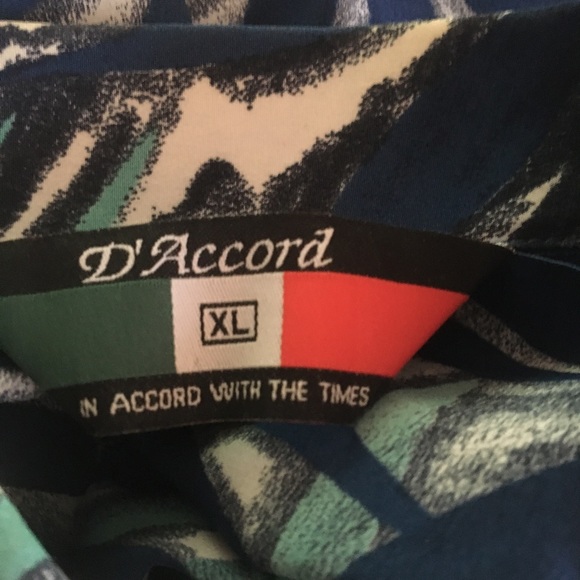 D’Accord mens Henley tropical print elastized waist size XL - Picture 2 of 4